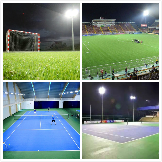 Why have sports fields in recent years replaced LED lights?